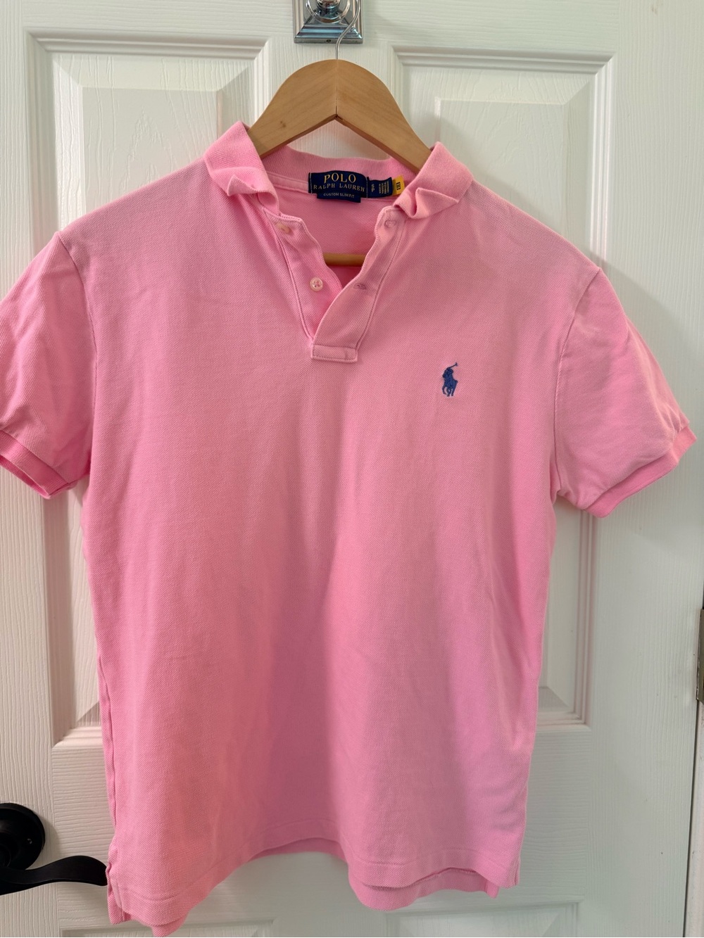 Ralph Lauren Pink Short-Sleeve Polo with Navy Pony